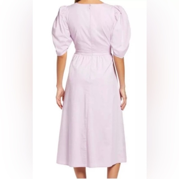 Wayf Lavender Puff Sleeve Cutout Dress NWOT L - Picture 2 of 6
